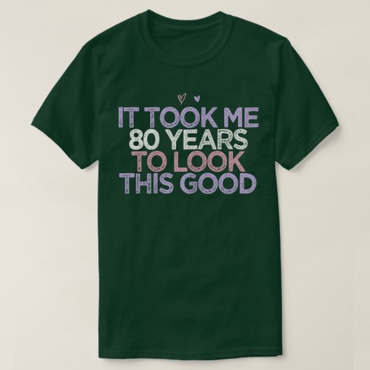 女性おもしろいの皮肉なことわざ80年かかった Tシャツ (デザイン正面)