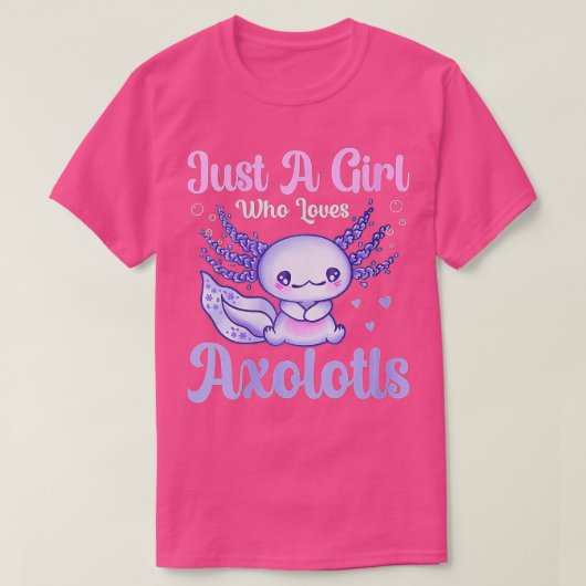女性おもしろいはAxolotlsの子供Aを愛する少女のみ Tシャツ (デザイン正面)