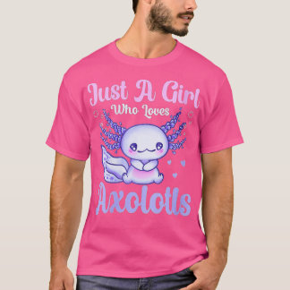 女性おもしろいはAxolotlsの子供Aを愛する少女のみ Tシャツ