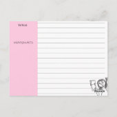 女性おもしろいシェフファンタジーパーソナライズされたレシピカード ポストカード (裏面)