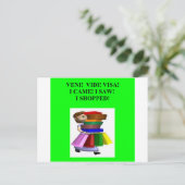 女性おもしろいショッピング ポストカード (スタンド正面)