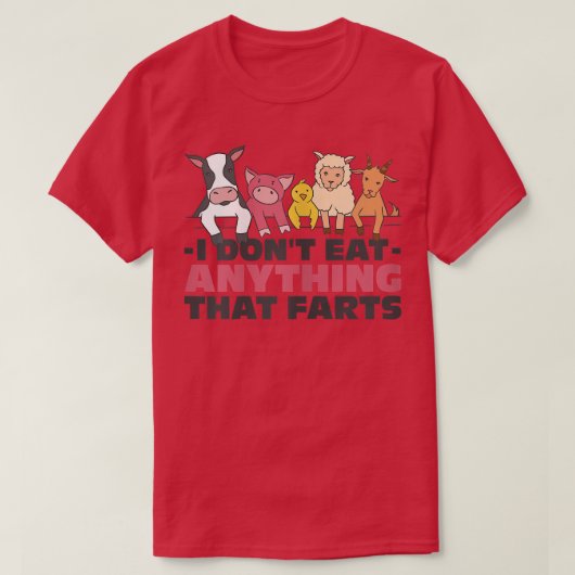 女性おもしろいベジタリアン私はな食べい Tシャツ (デザイン正面)