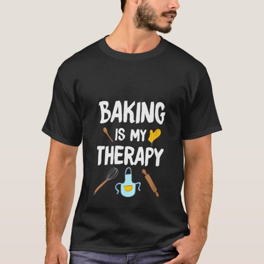 女性おもしろいベーキングは私のベーキング恋人のセラピー Tシャツ (正面)