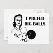 女性おもしろいボーリング好きなビッグボール ポストカード (正面/裏面)