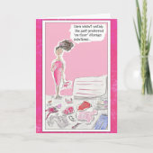 女性おもしろい向けの漫画グリーティングカード カード (正面)