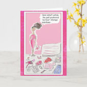 女性おもしろい向けの漫画グリーティングカード カード (黄色い花)