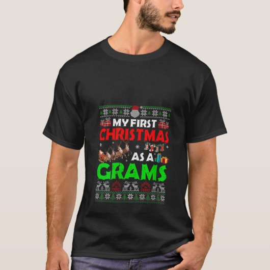 女性おもしろい家族グラムUgとして私の最初のクリスマス Tシャツ (正面)