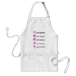 女性おもしろい文字前向き姿勢 スタンダードエプロン