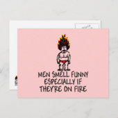 女性おもしろい男性用のハガおもしろいスデザイン ポストカード (正面/裏面)