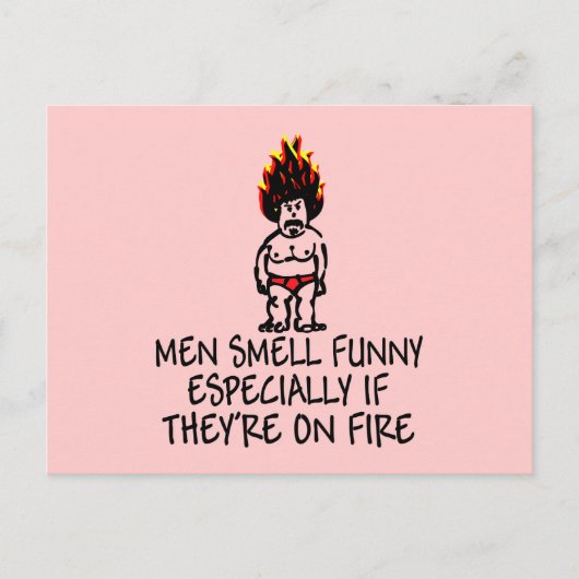 女性おもしろい男性用のハガおもしろいスデザイン ポストカード (正面)