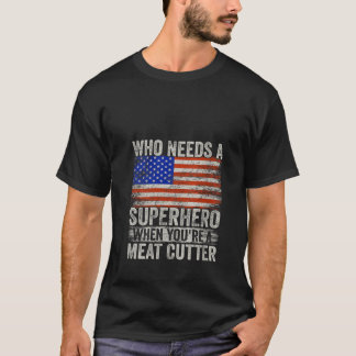 女性おもしろい肉カッタースーパーヒーローヴィンテージティー Tシャツ