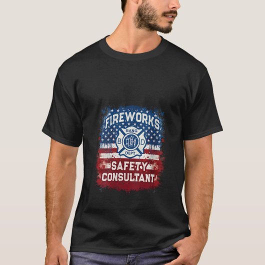女性おもしろい花火安全コンサルタント Tシャツ (正面)