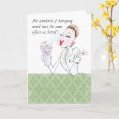 女性おもしろい誕生日カード – botox in can カード (黄色い花)