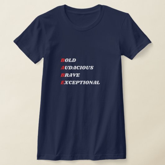 女性おもしろい頭字語 – BABE Tシャツ (レイダウン)