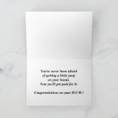 女性おもしろいDVM大学院西部おめでとう カード (内部)