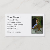 女性およびオークの木の着色されたクラシックなイラストレーション 名刺 (裏面)