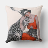 女性およびヒョウ クッション (裏面)