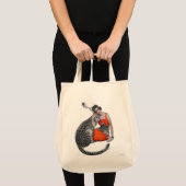 女性およびヒョウ トートバッグ (正面(商品))