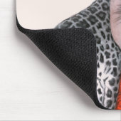 女性およびヒョウ マウスパッド (コーナー)