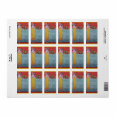 女性およびフルーツのテーブルの一定のアールデコのウェディングプランナー ラベル (フルシート)