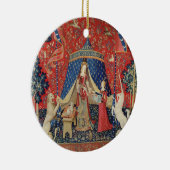 女性およびユニコーン: 「私のdesireだけに セラミックオーナメント (右)