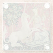 女性およびユニコーン: 「視力」2 ガラスコースター (裏面)