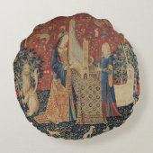 女性およびユニコーン: 「Hearing ラウンドクッション (裏面)