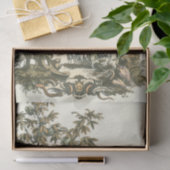 女性および動物が付いているアジア庭 薄葉紙 (ギフト)