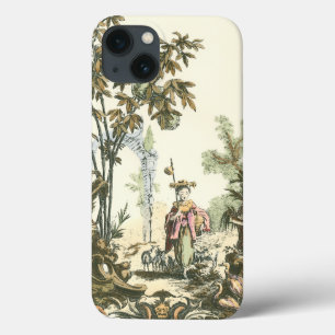 女性および動物が付いているアジア庭 iPhone 13ケース