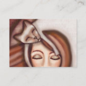 女性および彼女のシャム猫の名刺 名刺 (裏面)