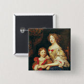 女性および彼女の息子 缶バッジ (正面&裏面)