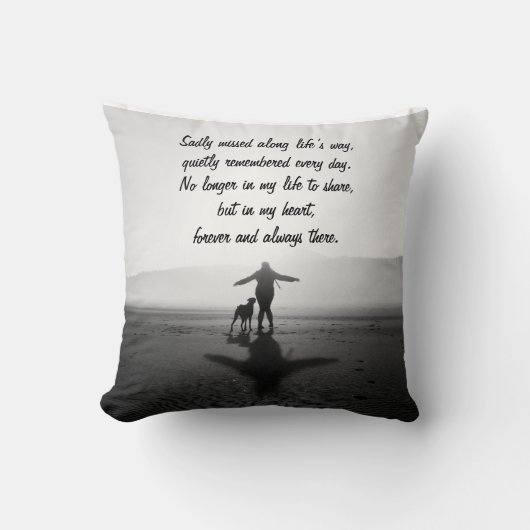 女性および犬-世界の唯一の物 クッション (正面)