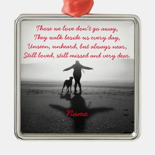 女性および犬-世界の唯一の物 メタルオーナメント (正面)