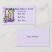 女性および花が付いている十字 名刺 (正面/裏面)