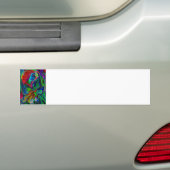 女性および花、深い色(m4sol) バンパーステッカー (車上)