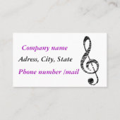 女性および音楽 名刺 (裏面)