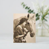 女性および馬 ポストカード (スタンド正面)