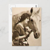 女性および馬 ポストカード (正面/裏面)