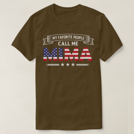 女性お気に入りの私の人々は私を美馬USAフラグGr Tシャツ (デザイン正面)