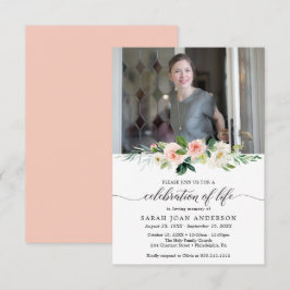 女性お祝いの生活招待状写真 招待状