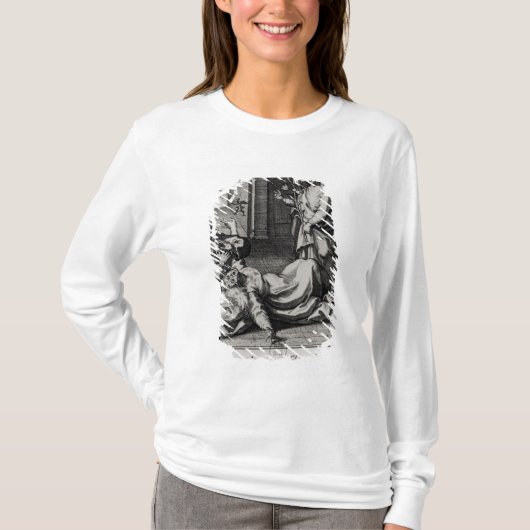 女性からの鬼を払い清めているSt.キャサリン Tシャツ (正面)