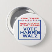 女性から女性への投票Harris Walz 3"ボタン 缶バッジ (正面&裏面)