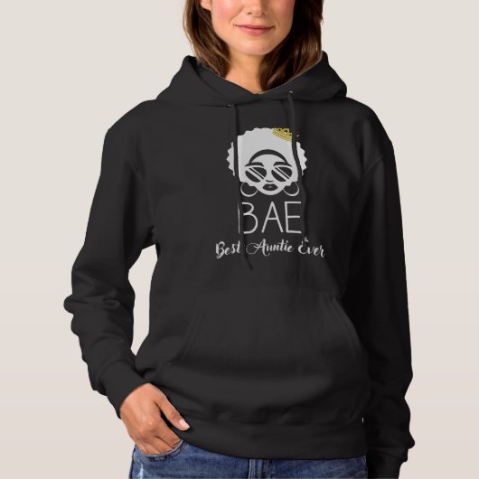 女性かわいいアフリカ系アメリカ人女性最高のBae Auntie パーカ (正面)