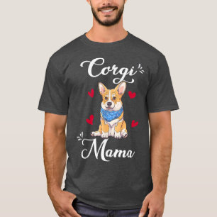 女性かわいいコルギママドッグパピーママ愛犬家モ Tシャツ
