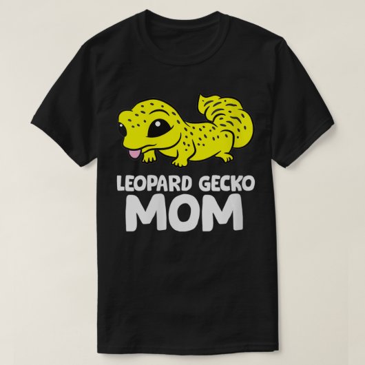 女性かわいいヒョウGeckoママ爬虫類Gecko動物 Tシャツ (デザイン正面)