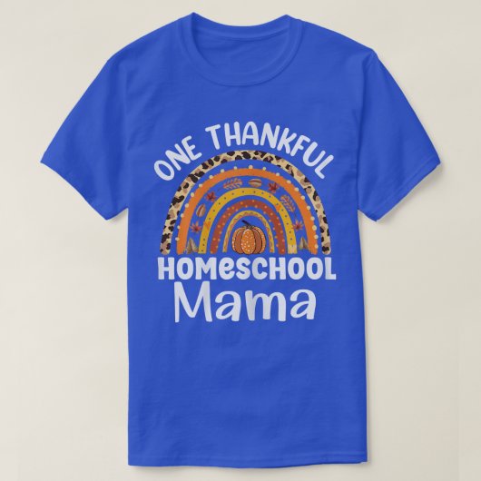 女性かわいい1感謝のホームスクールママ秋Ba Tシャツ (デザイン正面)