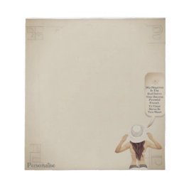 女性かわいらしのやる気を起こさせる引用文スクラップブック用紙 ノートパッド