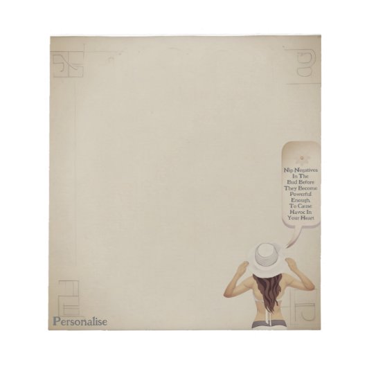 女性かわいらしのやる気を起こさせる引用文スクラップブック用紙 ノートパッド (正面)