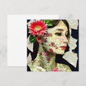 女性かわいらしアートコラージュ (正面/裏面)