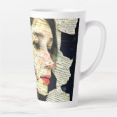 女性かわいらしアートコラージュ カフェラテマグ (右)